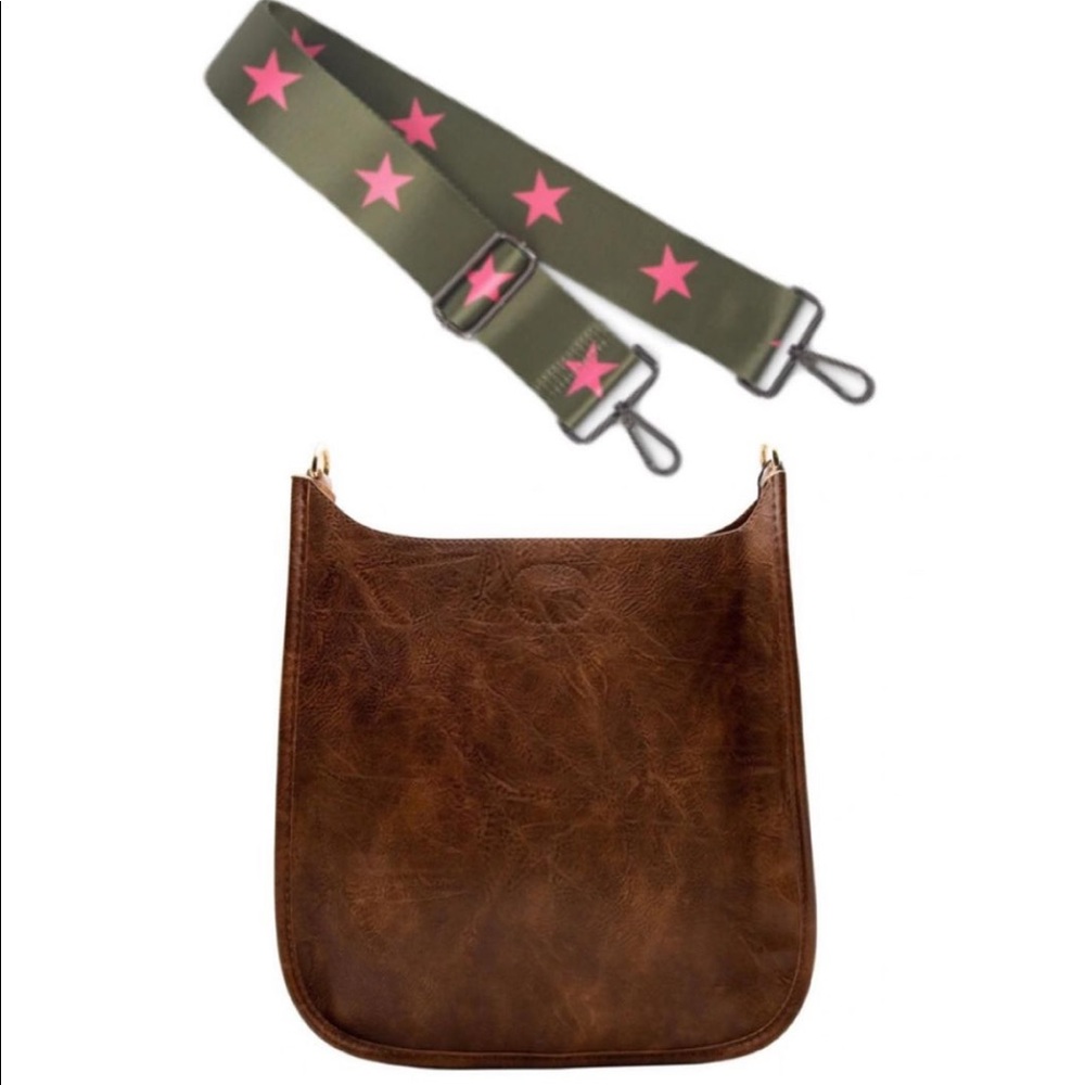 Ahdorned leather purse with Haute Shore Strap